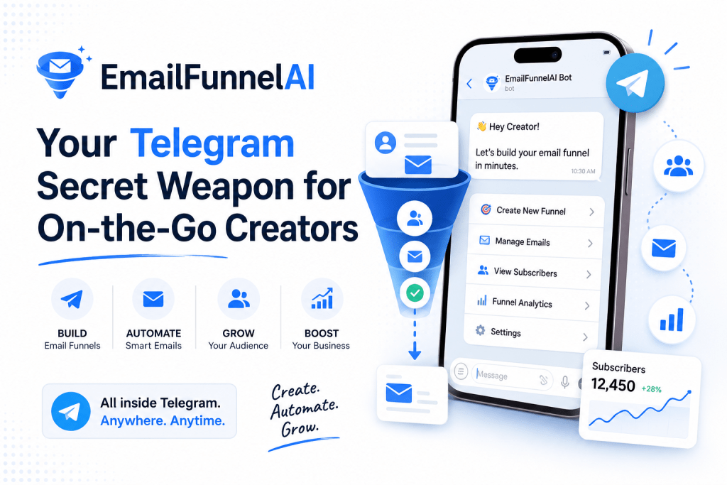 EmailFunnelAI: Your Telegram Secret Weapon for On-the-Go Creators